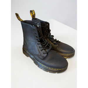 Dr. Doc Martens Combs Leather Boots Black Men's 9 Women’s 10 Unisex 42 EU NWOB